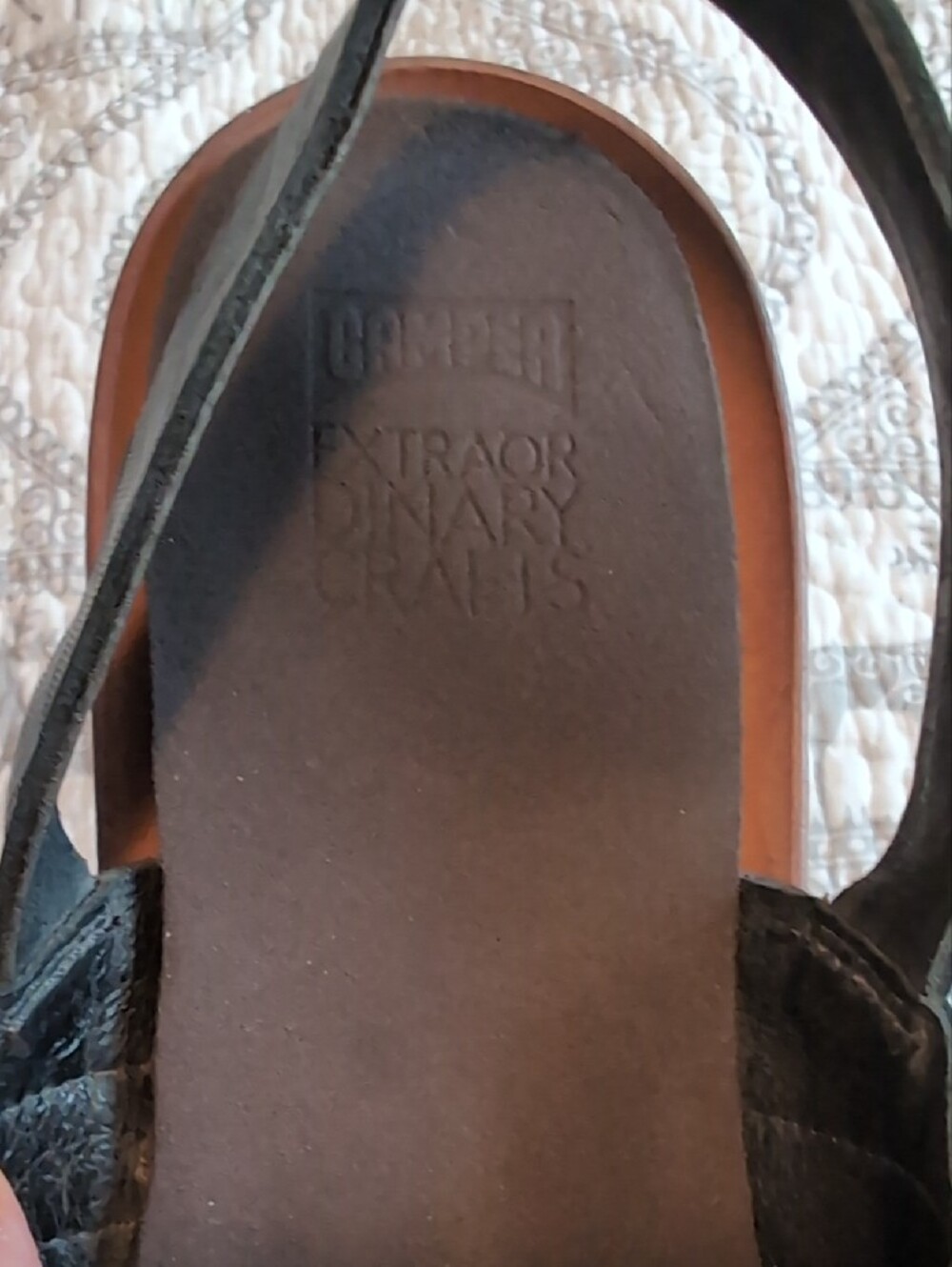 Camper Women's Black and Brown Leather Slingback Sandals - Picture 2 of 4